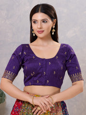Dupion Silk Scallop Embroidery Sleeves Blouse