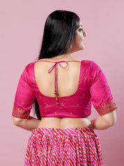 Dupion Silk Scallop Embroidery Sleeves Blouse