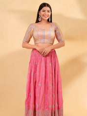 Armhole Cut Sequence Embroidery Elbow Blouse