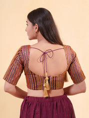 Armhole Cut Sequence Embroidery Elbow Blouse