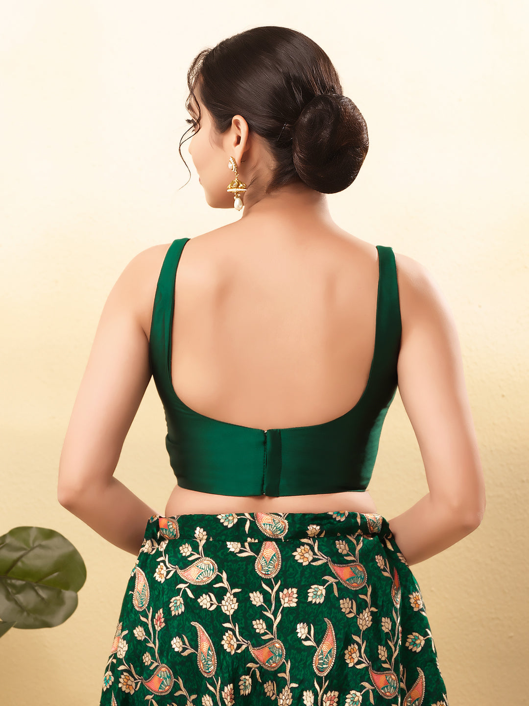 Vamas Tafetta Silk Round Neck Thin Strap Sleeveless Blouse