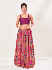 Vamas Tafetta Silk Round Neck Thin Strap Sleeveless Blouse