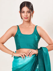 Vamas Tafetta Silk Round Neck Thin Strap Sleeveless Blouse