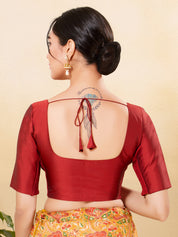 Vamas Flexible Side Stretch Comfort Fit Tafetta Silk Blouse