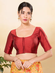 Vamas Flexible Side Stretch Comfort Fit Tafetta Silk Blouse