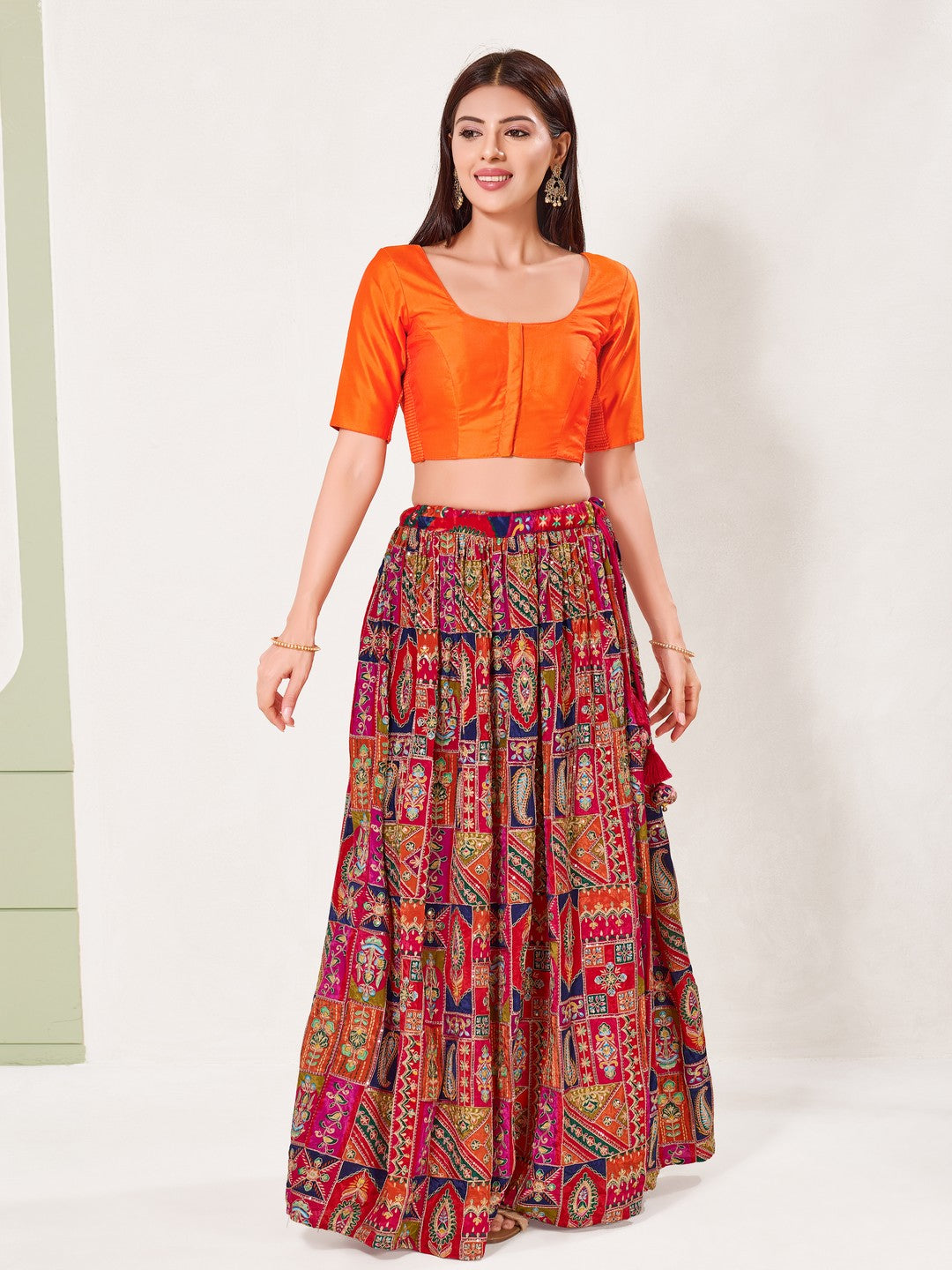 Vamas Flexible Side Stretch Comfort Fit Tafetta Silk Blouse