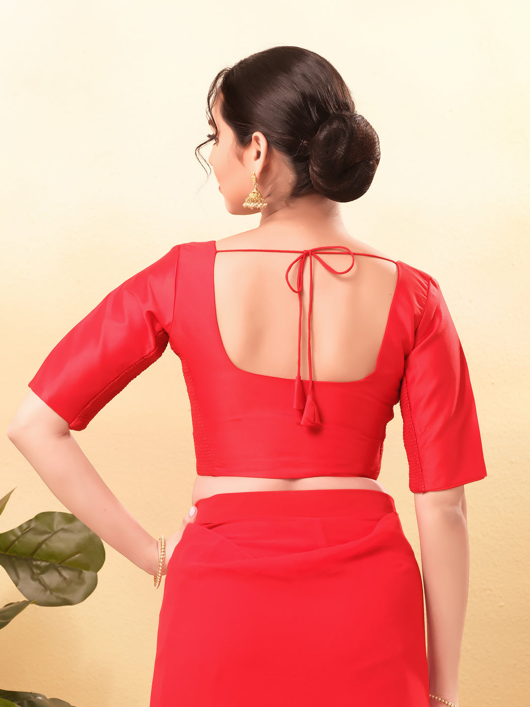 Vamas Flexible Side Stretch Comfort Fit Tafetta Silk Blouse