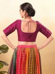 Vamas Flexible Side Stretch Comfort Fit Tafetta Silk Blouse