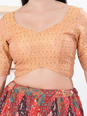 Metallic Tissue Sequence Embroidery Blouse