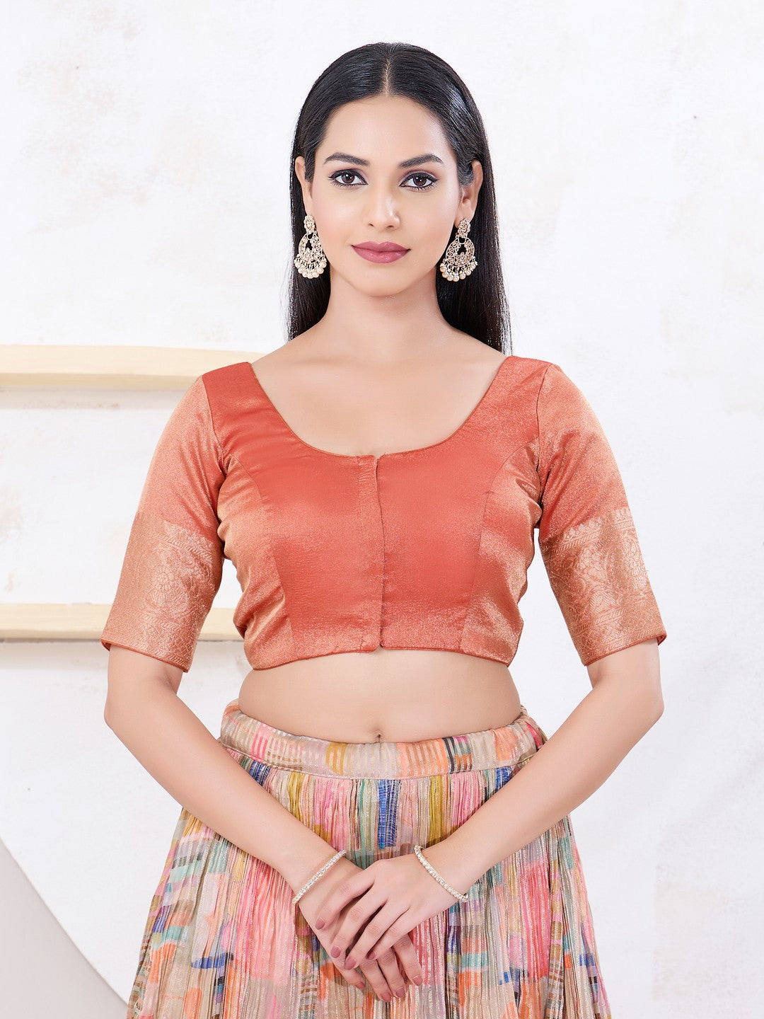 Crush Tissue Border Blouse
