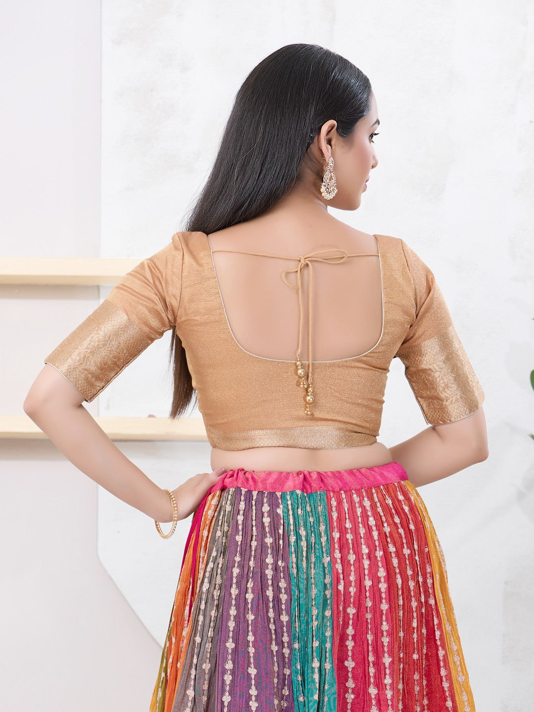 Crush Tissue Border Blouse