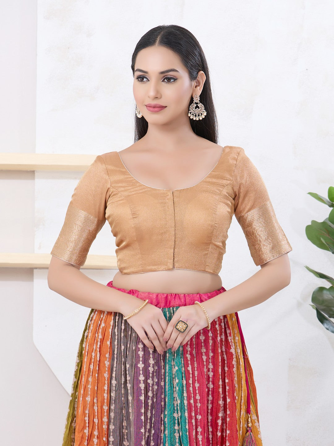Crush Tissue Border Blouse