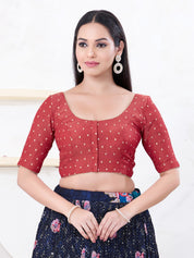 Tissue Burri Round Neck Piping Blouse