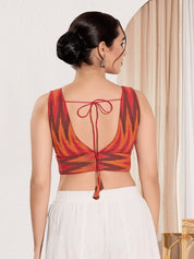 Ikat Cotton Yoke Sleeveless Blouse