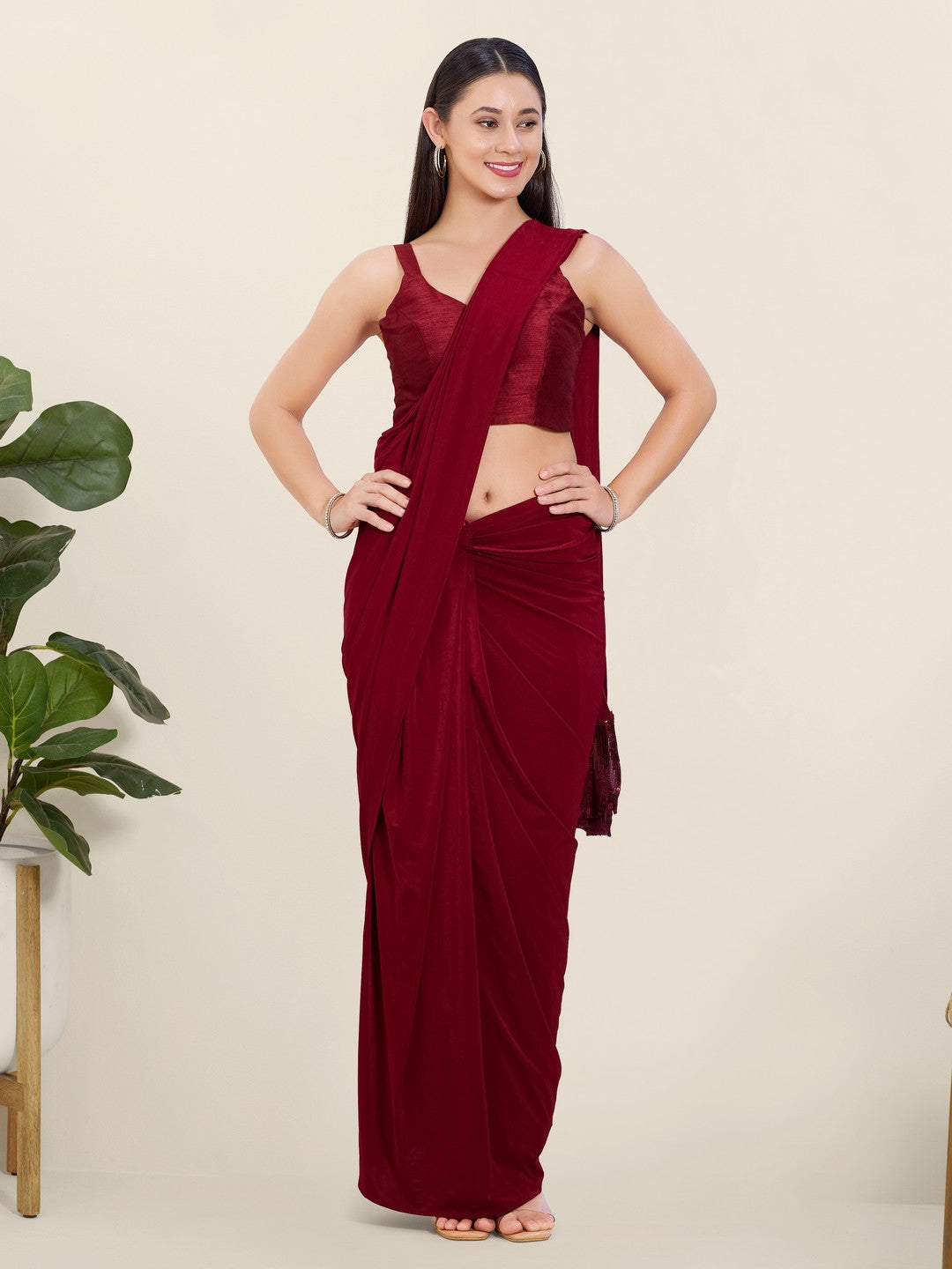 Dupion Silk Plain Spegetti Blouse
