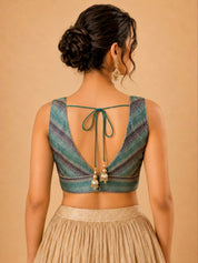 Brocade Multi Matching Lines Blouse