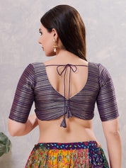 Tissue Striped Paan Neck Blouse