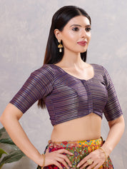 Tissue Striped Paan Neck Blouse