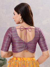 Tissue Striped Paan Neck Blouse