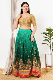 Tissue Vbutti Yoke Front Open Blouse