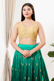Tissue Butti Rouching Pattern Blouse