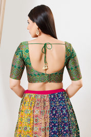 Diamond Brocade Multi Sweetheart Neck Blouse