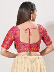 Diamond Brocade Multi Sweetheart Neck Blouse