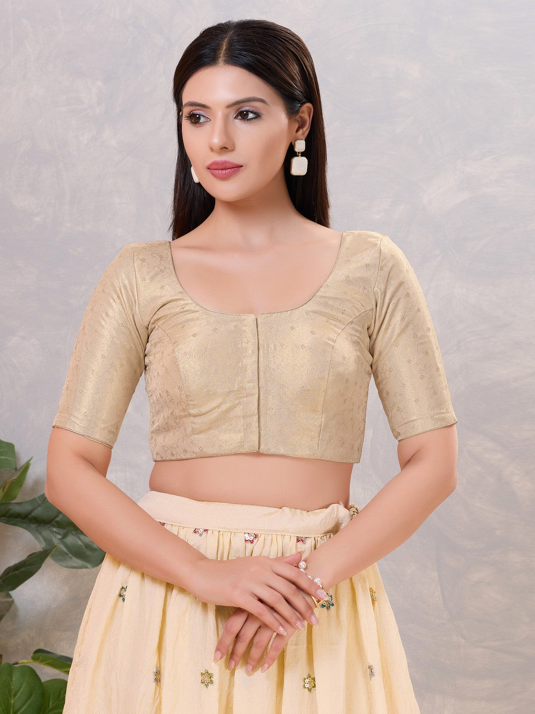 Tissue Butti Round Elbow Blouse