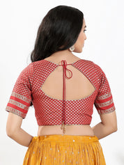 Border Sleeves Brocade Butti Blouse