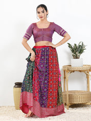 Border Sleeves Brocade Butti Blouse