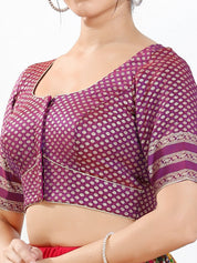 Border Sleeves Brocade Butti Blouse