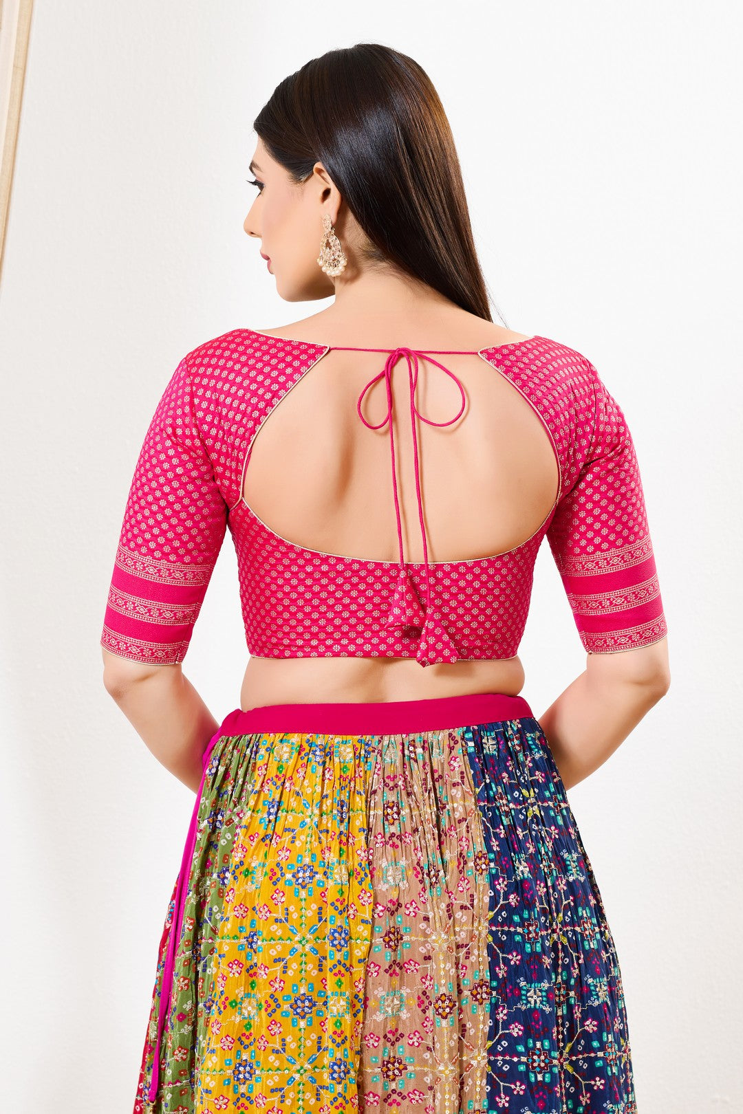 Border Sleeves Brocade Butti Blouse