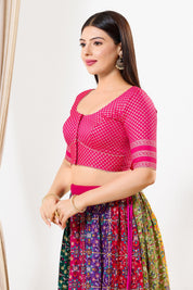 Border Sleeves Brocade Butti Blouse