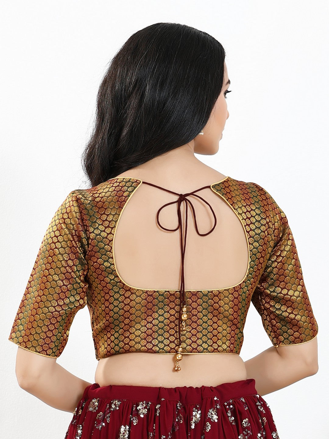 Multi Brocade Butti With Yoke Blouse