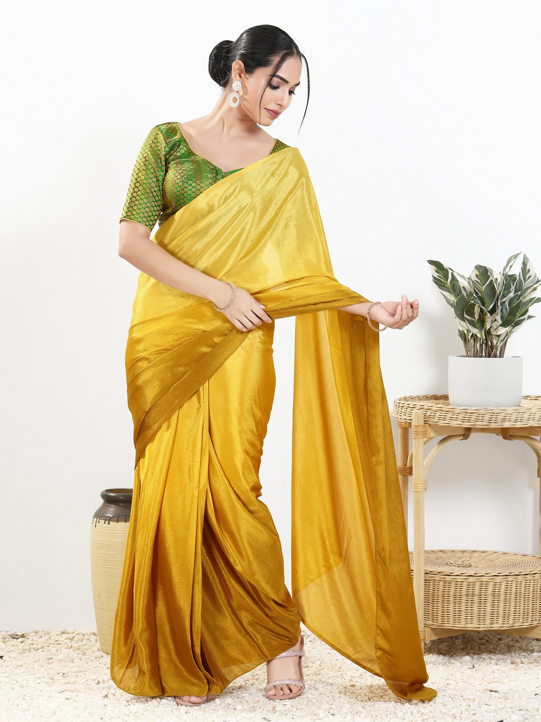 Multi Brocade Butti With Yoke Blouse