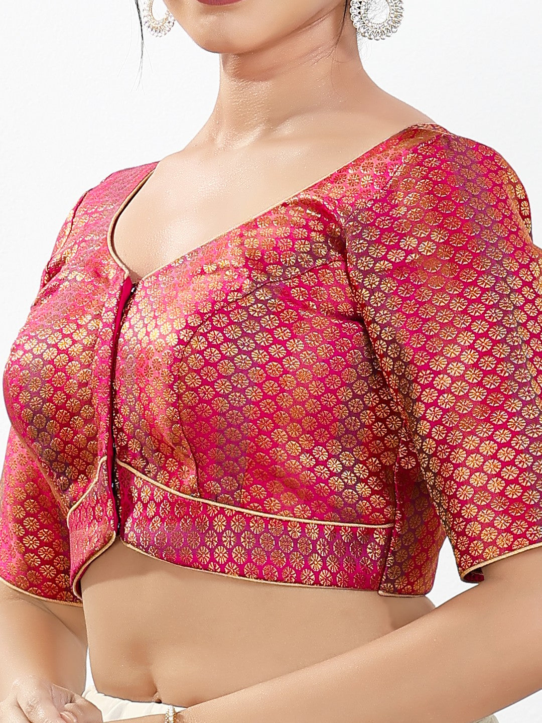 Multi Brocade Butti With Yoke Blouse