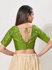 Copper Zari Lines V Neck Blouse