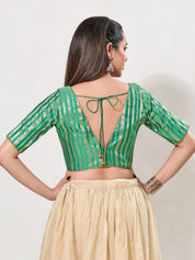 Copper Zari Lines V Neck Blouse