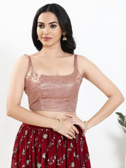 Velvet Sleveless Round Neck Blouse