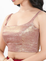 Velvet Sleveless Round Neck Blouse