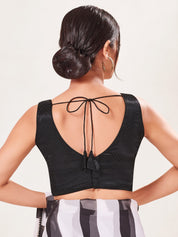 Gajji Silk Essential V Neck Sleeveless Blouse