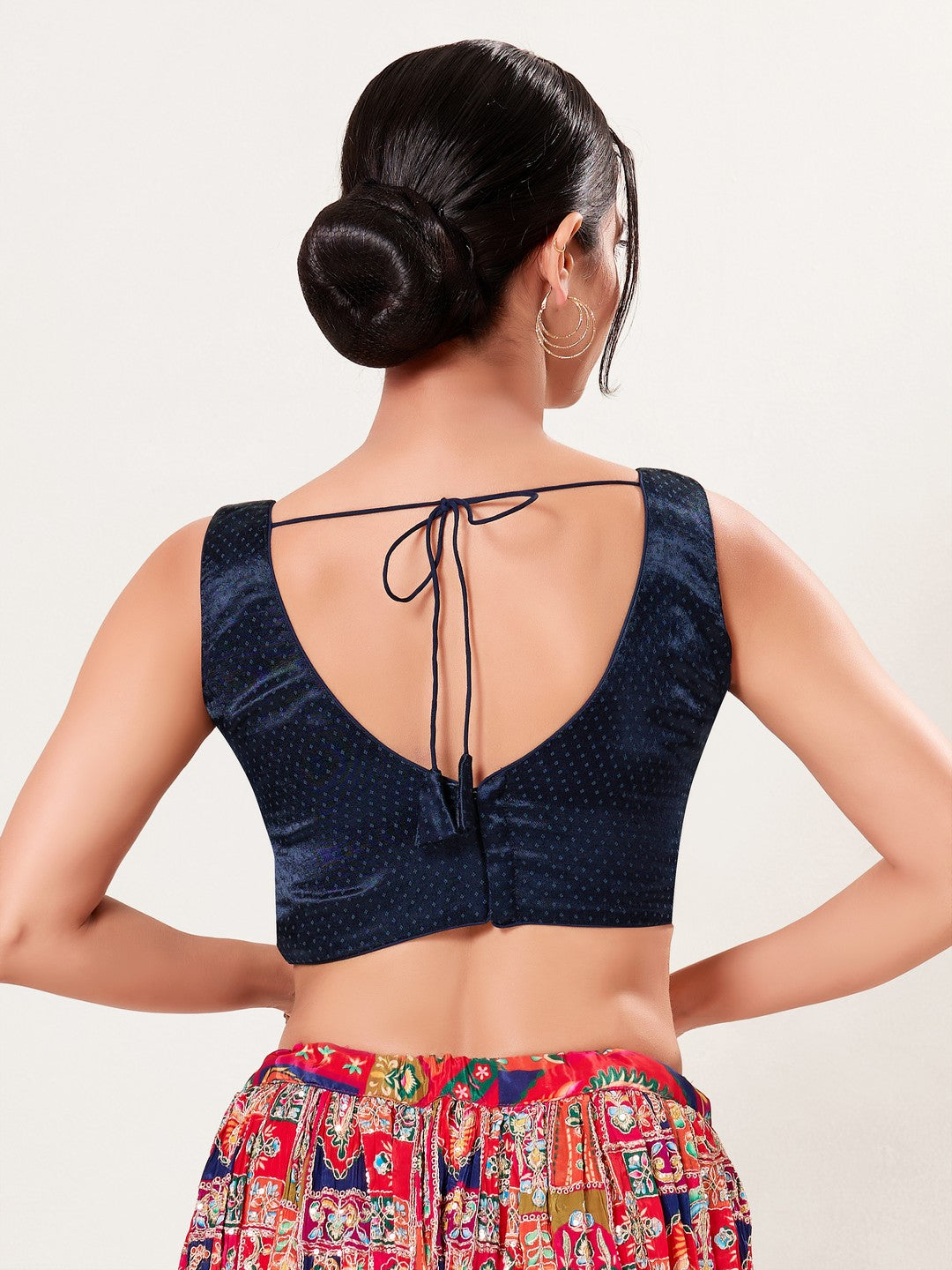 Gajji Silk Essential V Neck Sleeveless Blouse