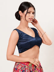 Gajji Silk Essential V Neck Sleeveless Blouse