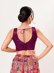 Gajji Silk Essential V Neck Sleeveless Blouse