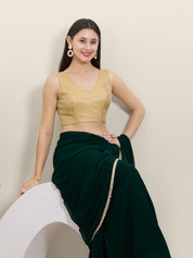 Vamas Gold Brocade Sleeveless Festive Blouse