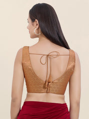 Vamas Gold Brocade Sleeveless Festive Blouse
