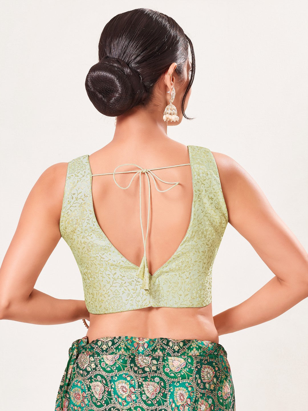 Vamas Gold Brocade Sleeveless Festive Blouse