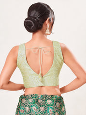 Vamas Gold Brocade Sleeveless Festive Blouse