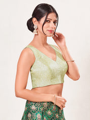 Vamas Gold Brocade Sleeveless Festive Blouse