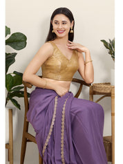 Vamas Gold Brocade Sleeveless Festive Blouse